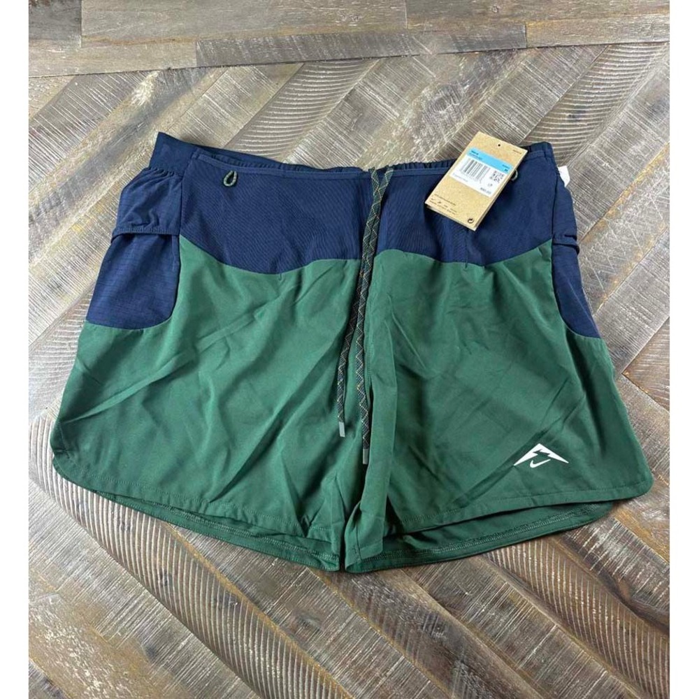 Nike Trail Dri-FIT ADV Mens 5" Running Shorts Green Navy Blue HJ3572-323 Size M